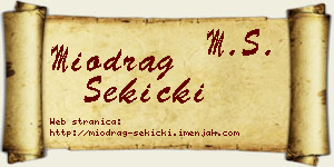 Miodrag Sekicki vizit kartica